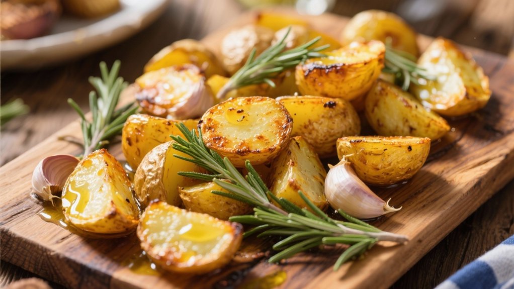 crispy garlic infused potato wedges