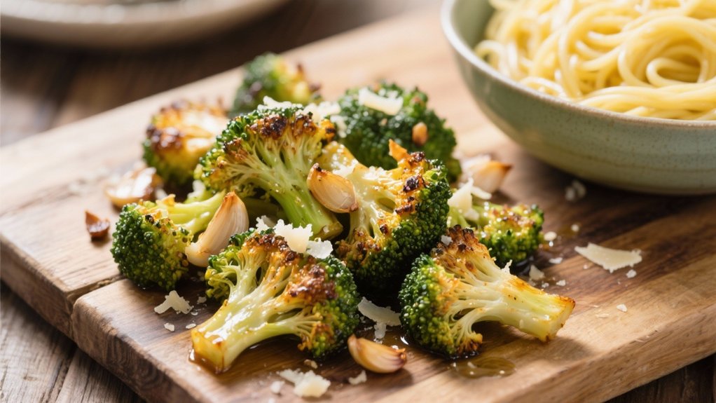 crispy garlic parmesan broccoli