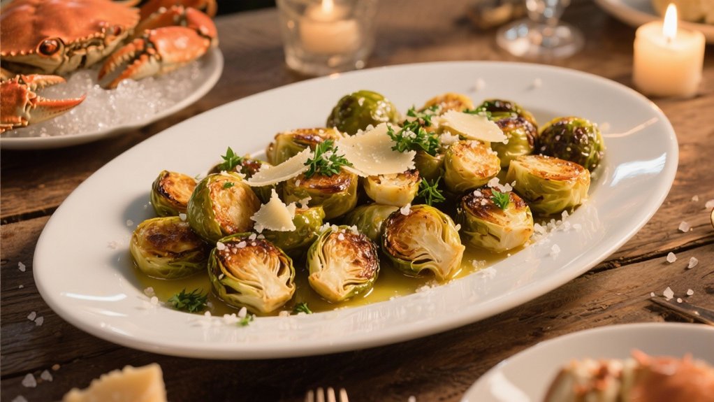 crispy garlic parmesan brussels sprouts