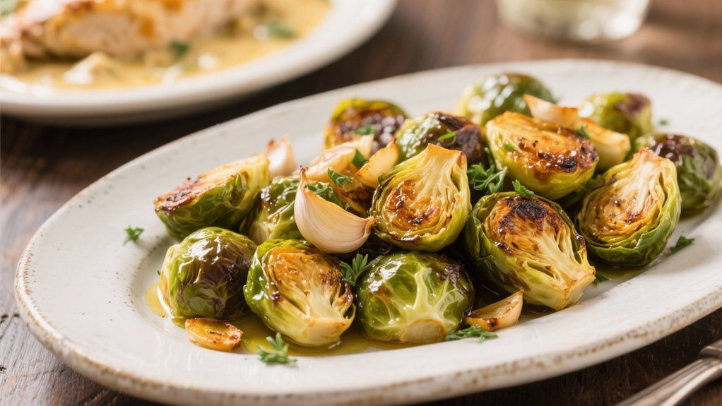 crispy garlic roasted brussels sprouts