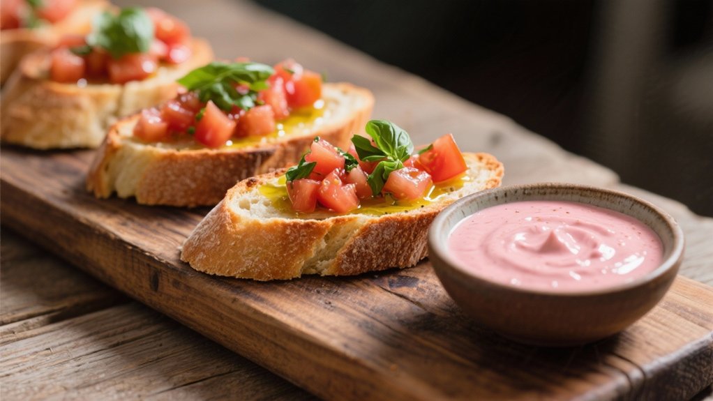 crispy garlicky tomato bruschetta