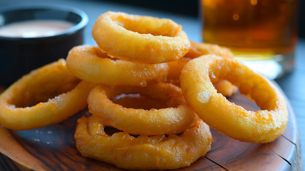 crispy golden onion rings