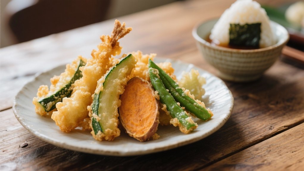 crispy golden tempura vegetables