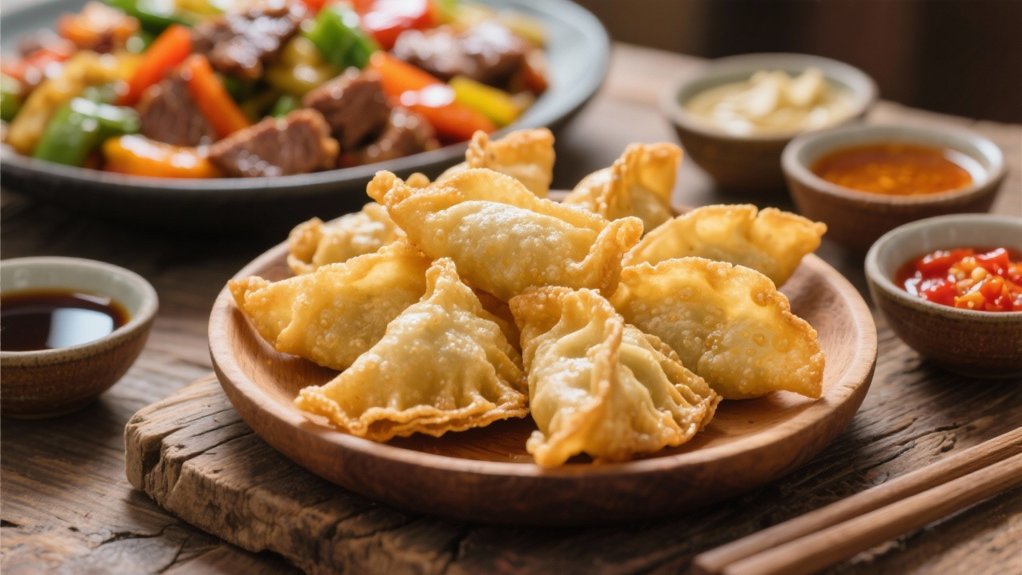 crispy golden wonton appetizers