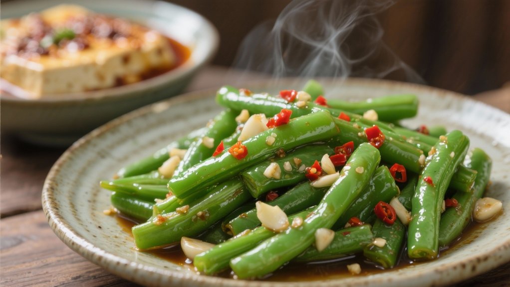 crispy green beans contrast