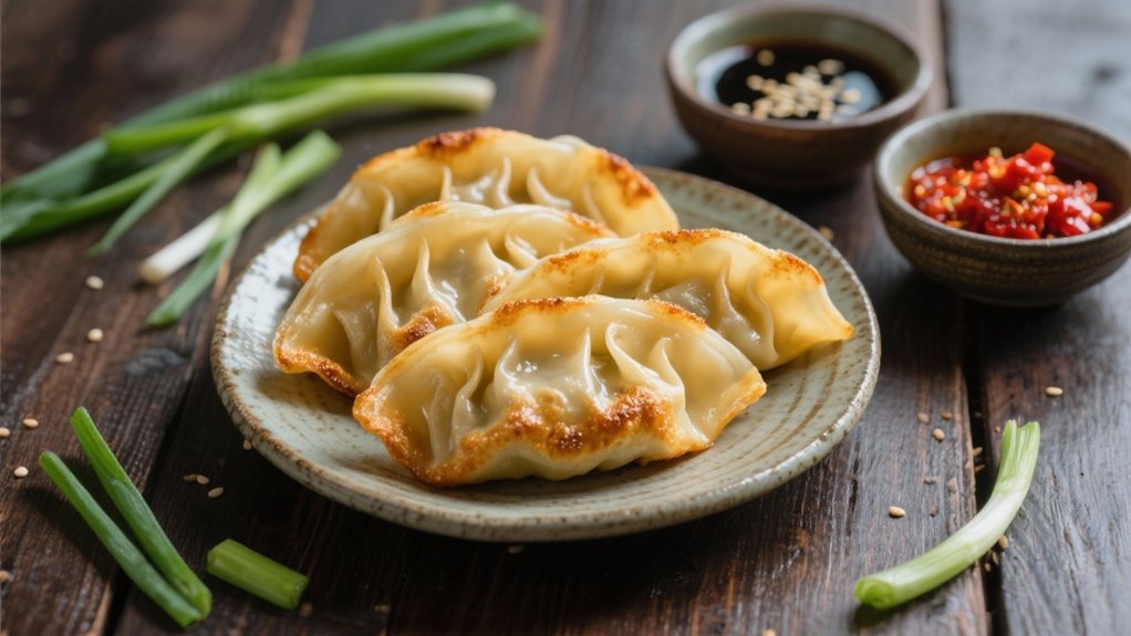 crispy gyoza with fillings