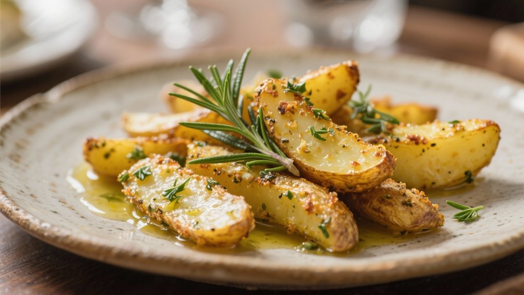 crispy herb crusted fingerling potatoes