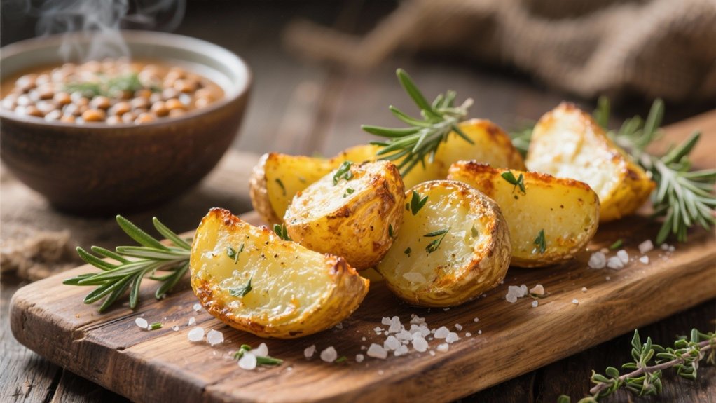 crispy herb infused roasted potatoes