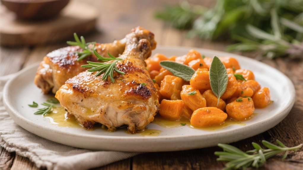 crispy herb marinated chicken thighs