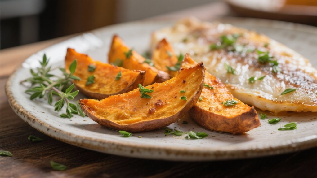 crispy herb seasoned sweet potatoes