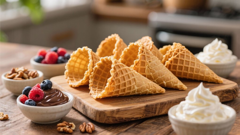 crispy homemade waffle cones