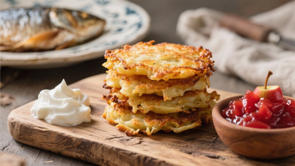 crispy latkes with salmon