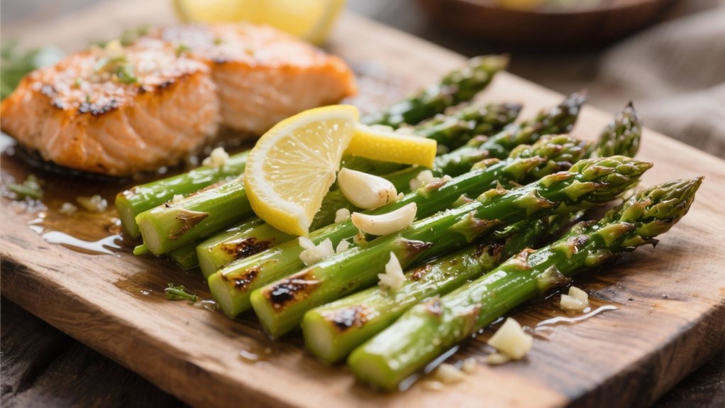 crispy lemon garlic asparagus side