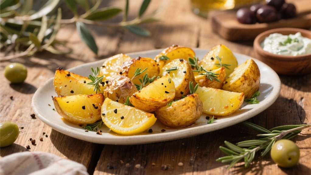 crispy lemon garlic potatoes