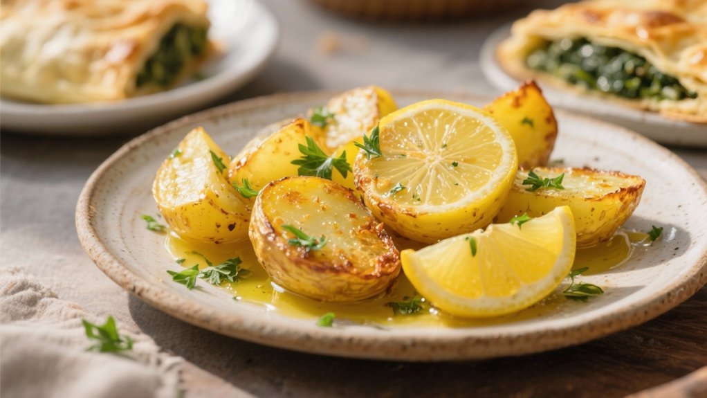 crispy lemon herb potatoes