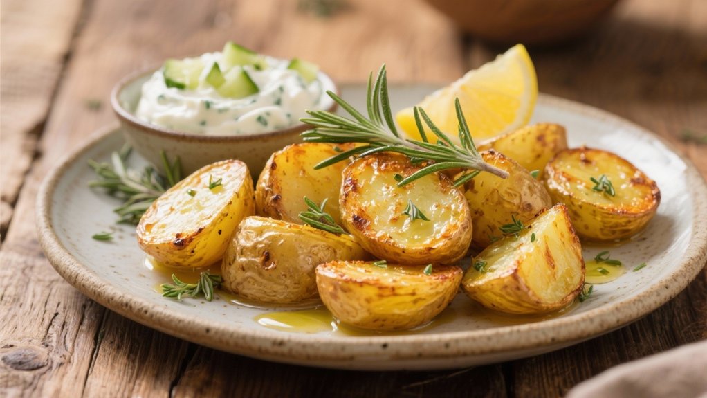 crispy lemon herb potatoes