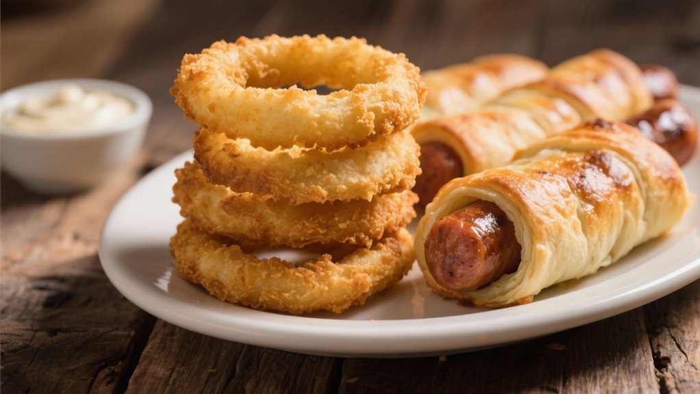 crispy onion rings delightfully complement