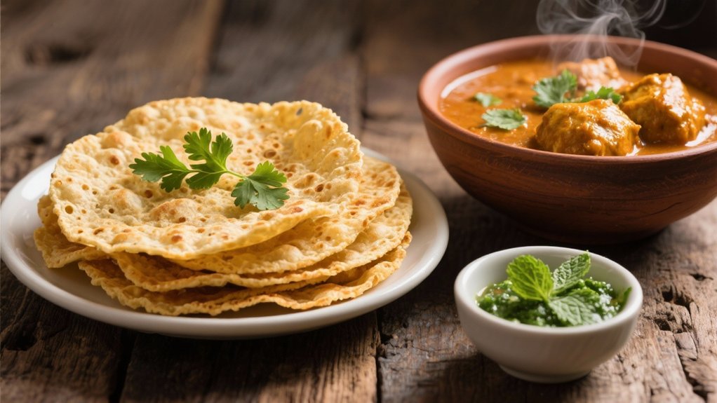 crispy papadum for curry