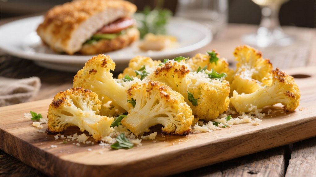 crispy parmesan coated cauliflower delight