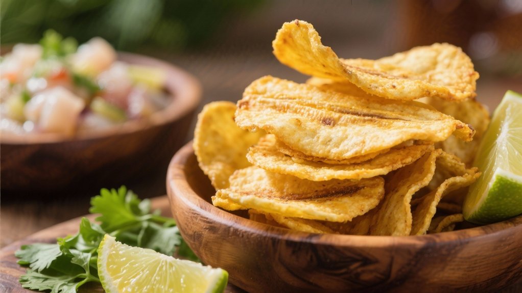 crispy plantain chips contrast