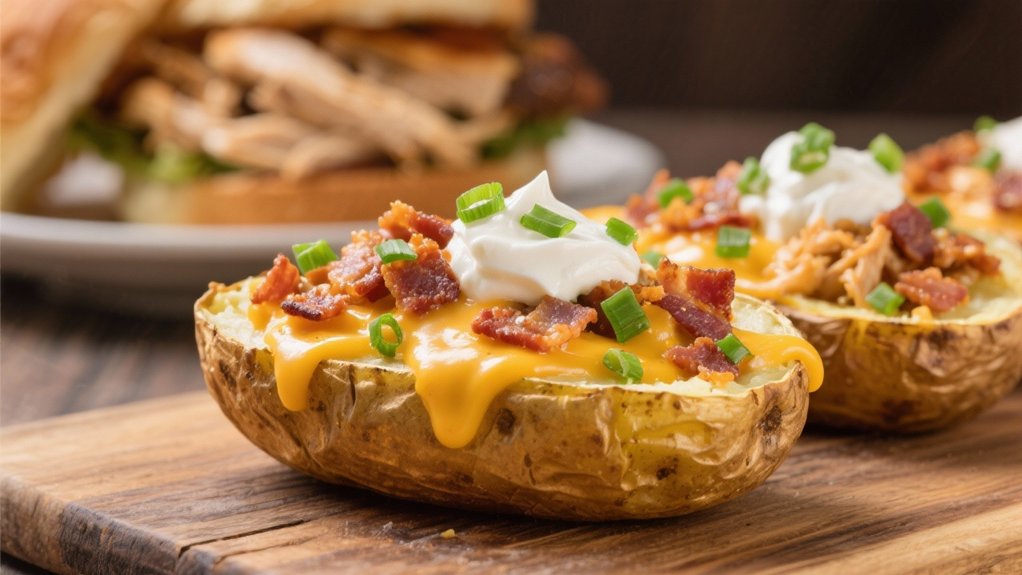 crispy potato skins loaded