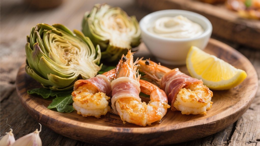 crispy prosciutto shrimp appetizer