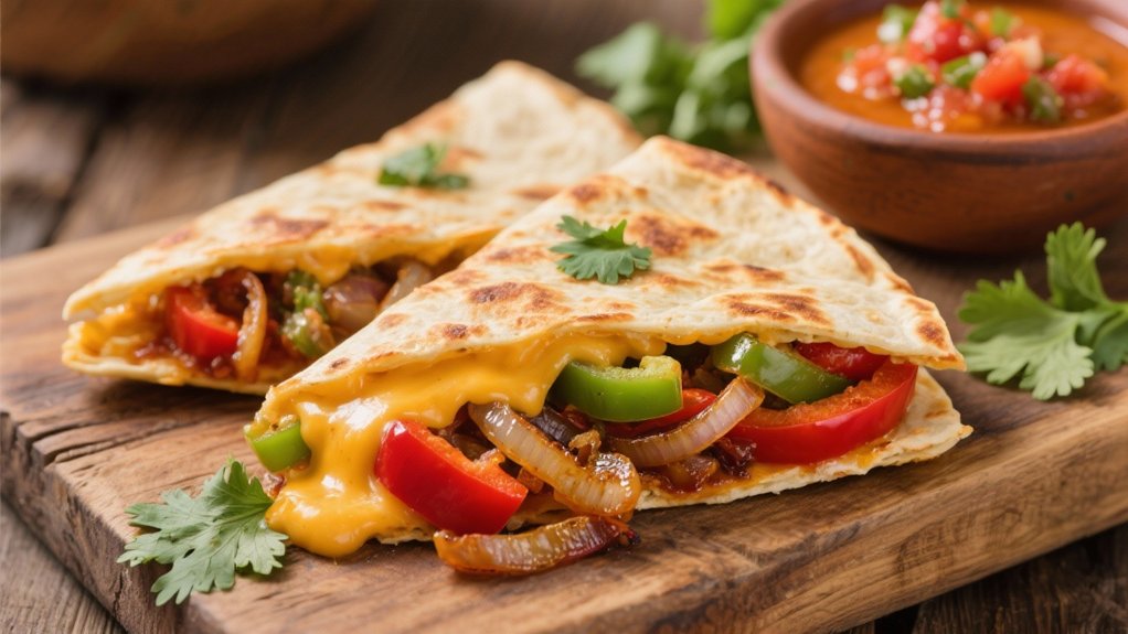 crispy quesadillas with vegetables