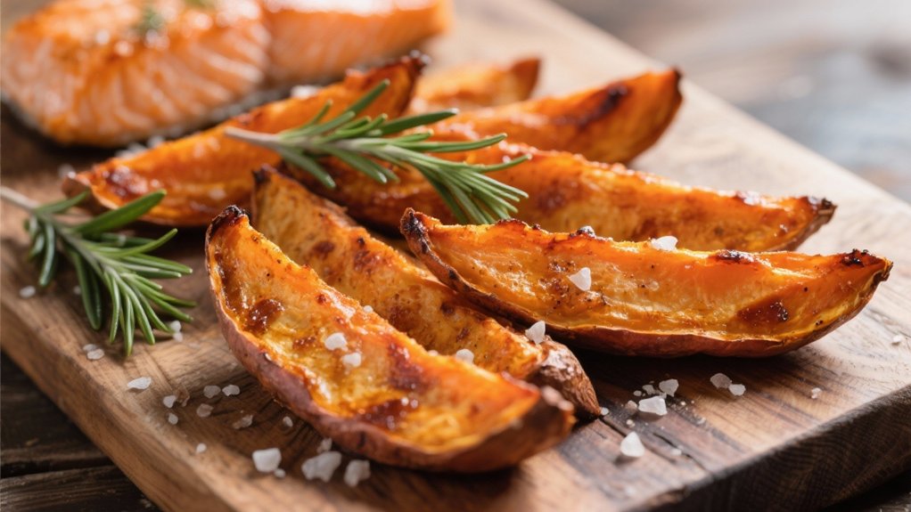crispy roasted sweet potato wedges