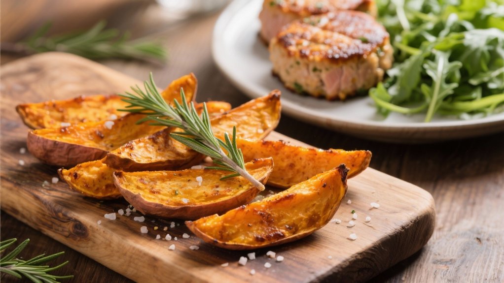 crispy roasted sweet potato wedges