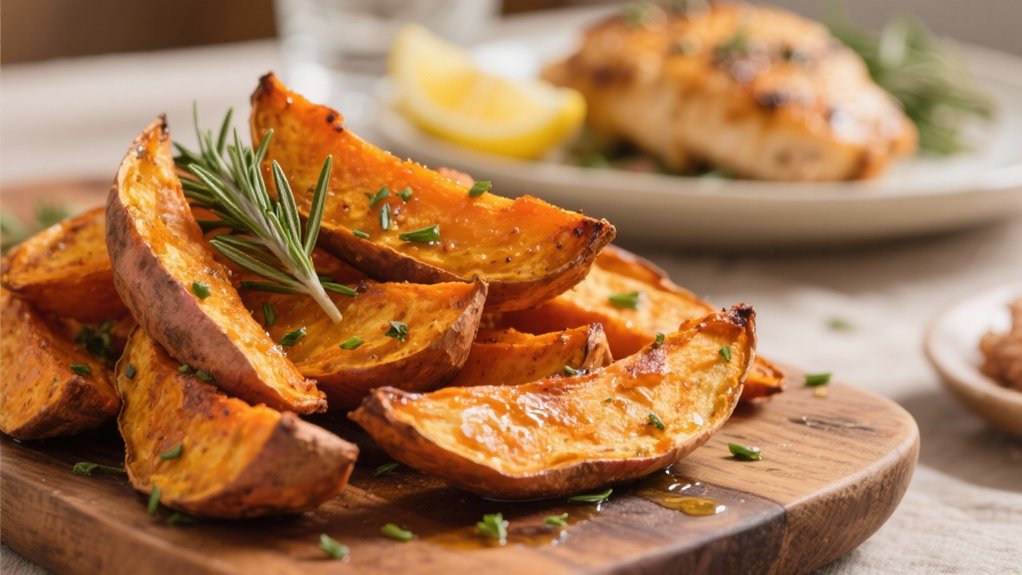crispy roasted sweet potato wedges