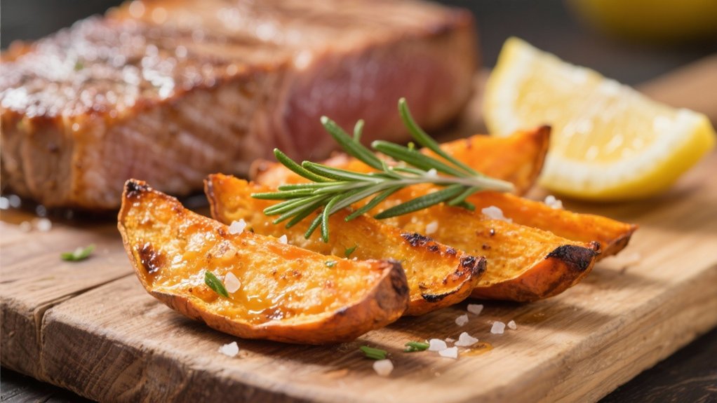 crispy roasted sweet potatoes