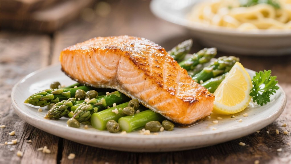 crispy salmon with capers
