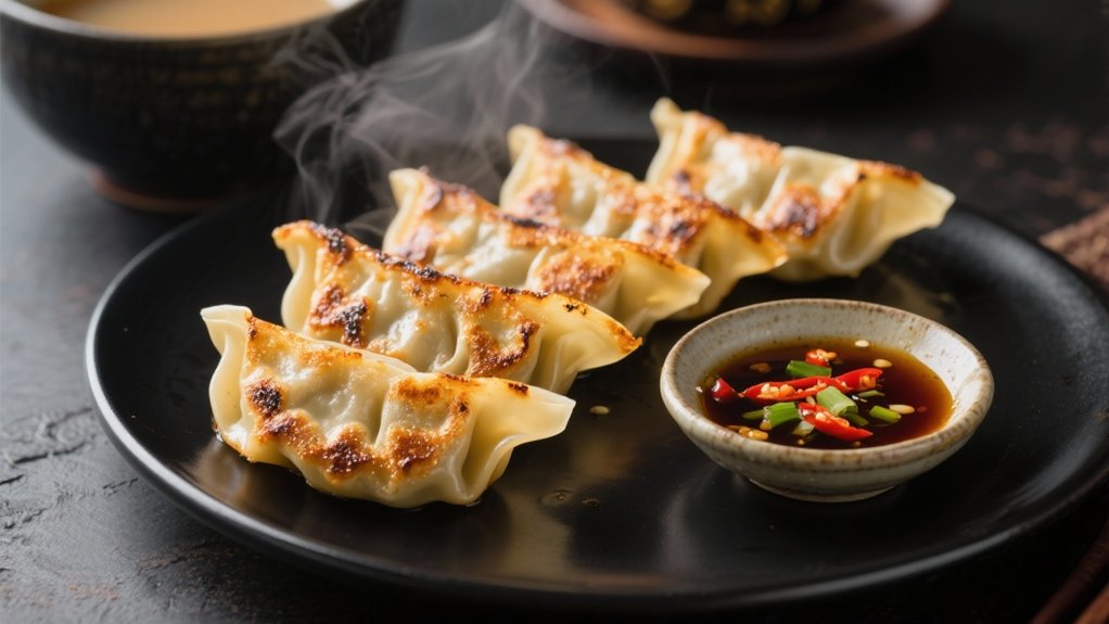 crispy savory gyoza dumplings