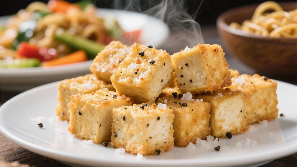 crispy seasoned tofu cubes