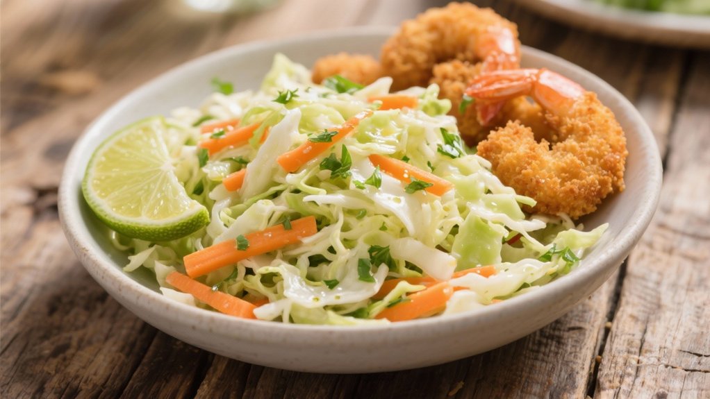 crispy shrimp tangy coleslaw