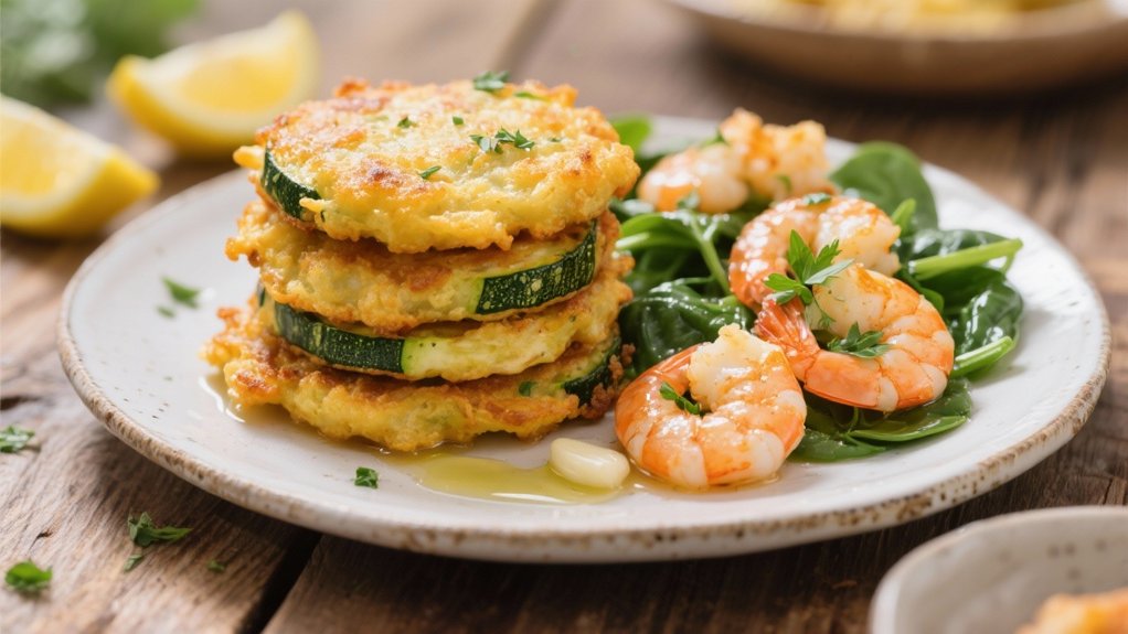 crispy shrimp zucchini fritters