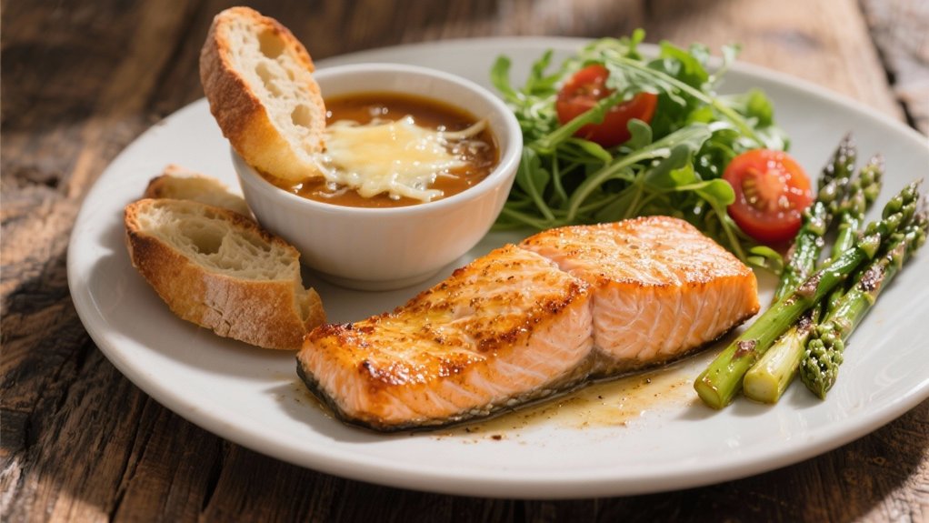 crispy skin complements soup