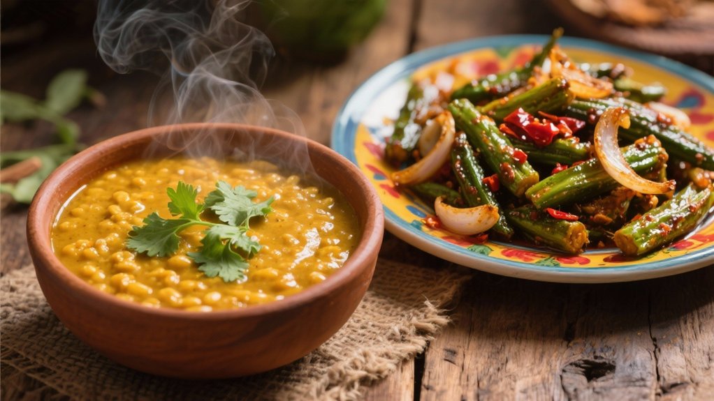 crispy spiced okra dish