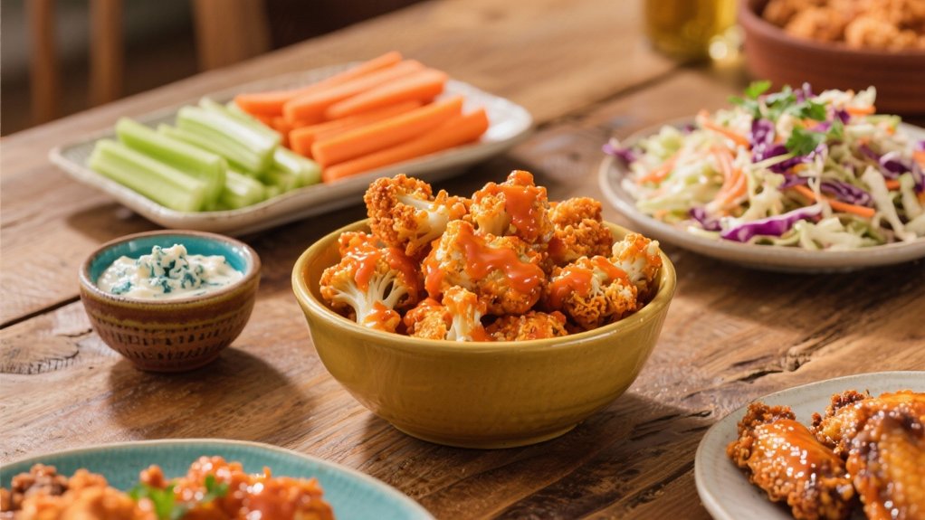 crispy spicy buffalo cauliflower
