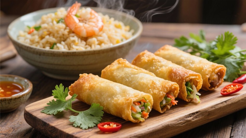 crispy spring rolls delightfully paired