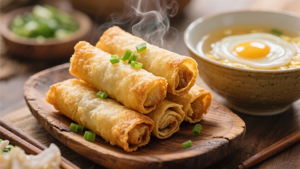 crispy spring rolls enhance broth