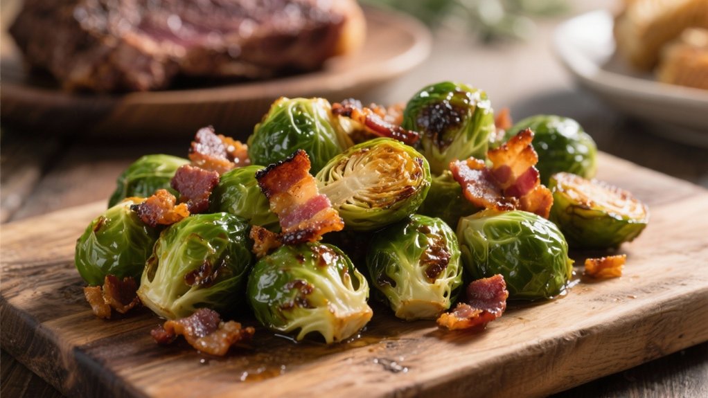 crispy sprouts with bacon
