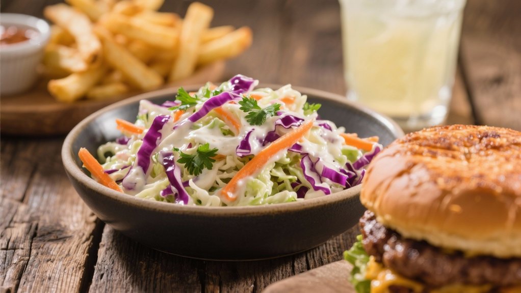 crispy tangy coleslaw contrast