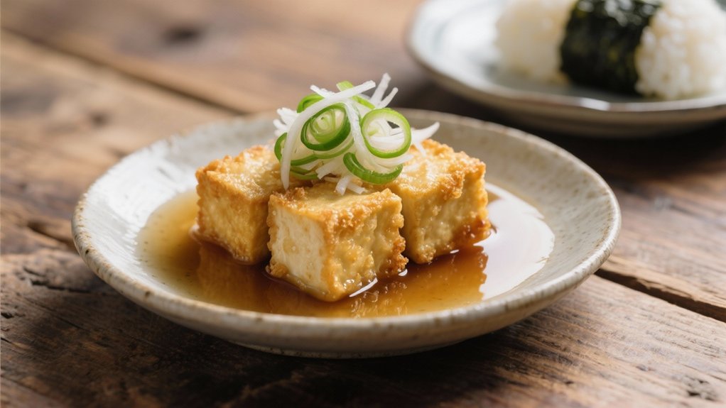 crispy tofu in broth