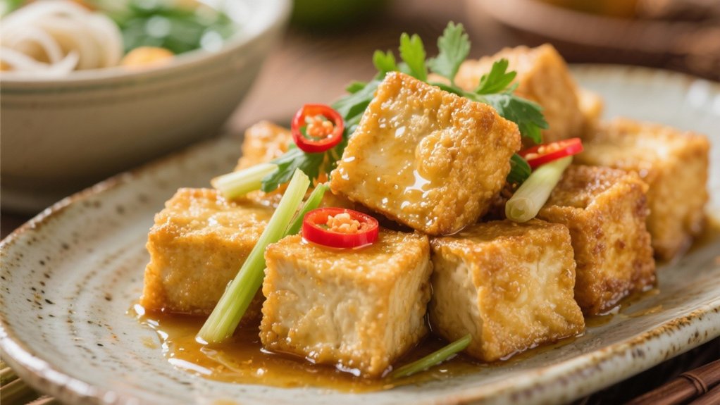 crispy tofu with lemongrass