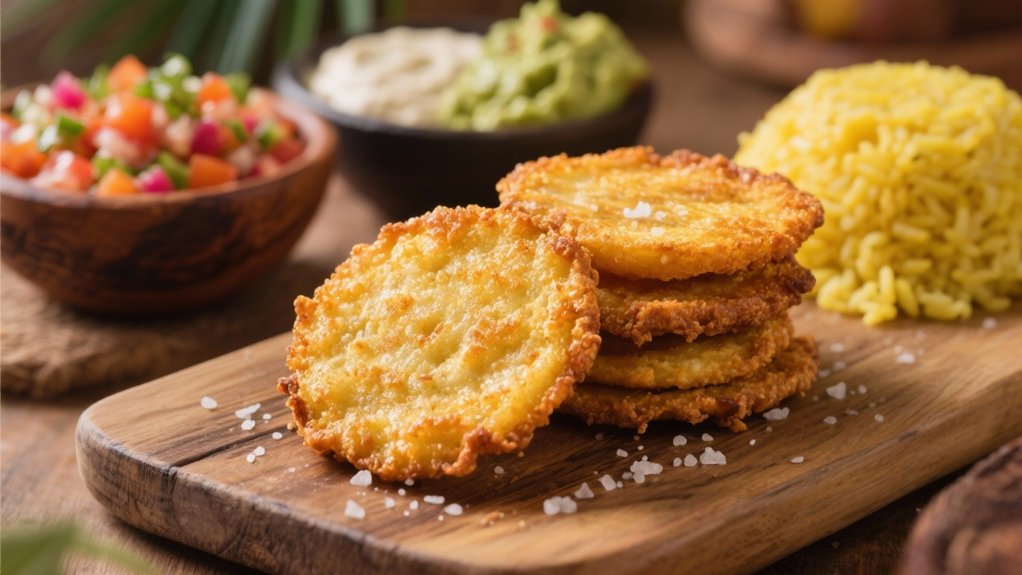 crispy twice fried plantain rounds