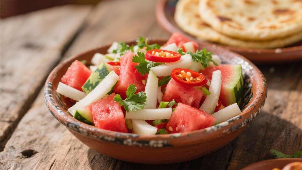 crispy watermelon jicama salad
