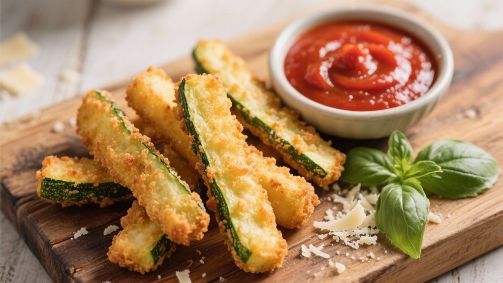 crispy zucchini with marinara