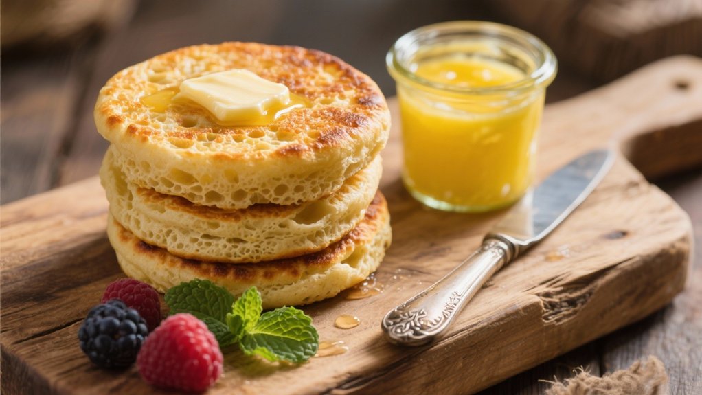 crumpets with lemon curd