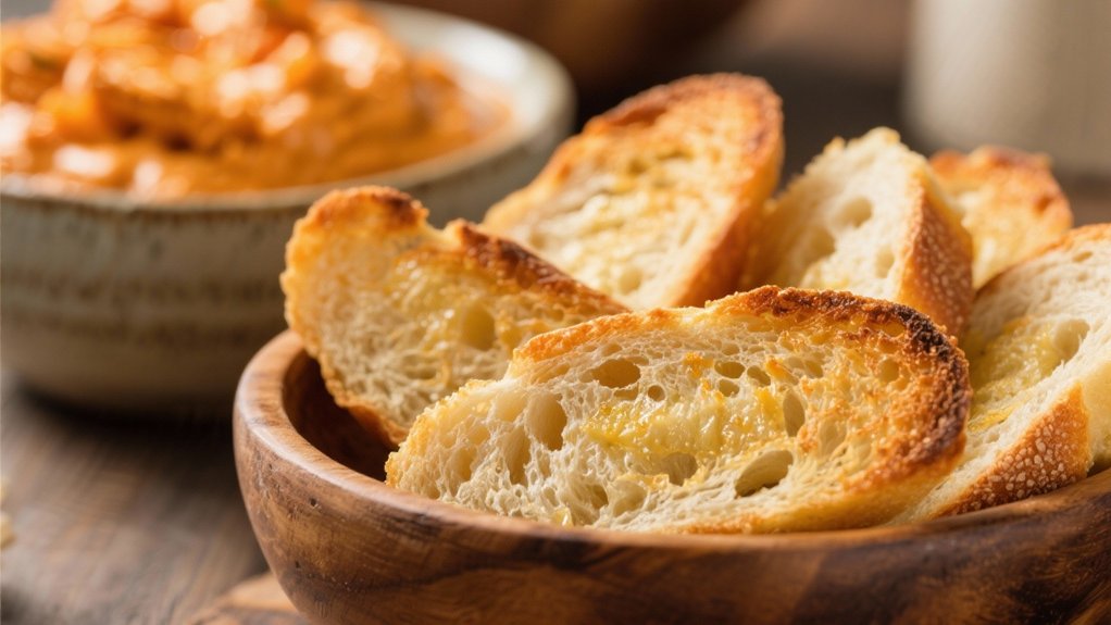 crunchy baguette dip vessels